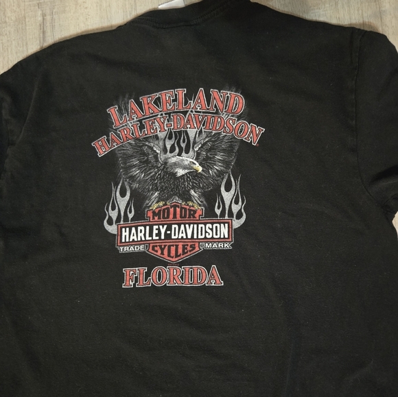 Harley Davidson Mens Black Born To Be Free T-Shirt Size L 100% Cotton - Picture 7 of 7